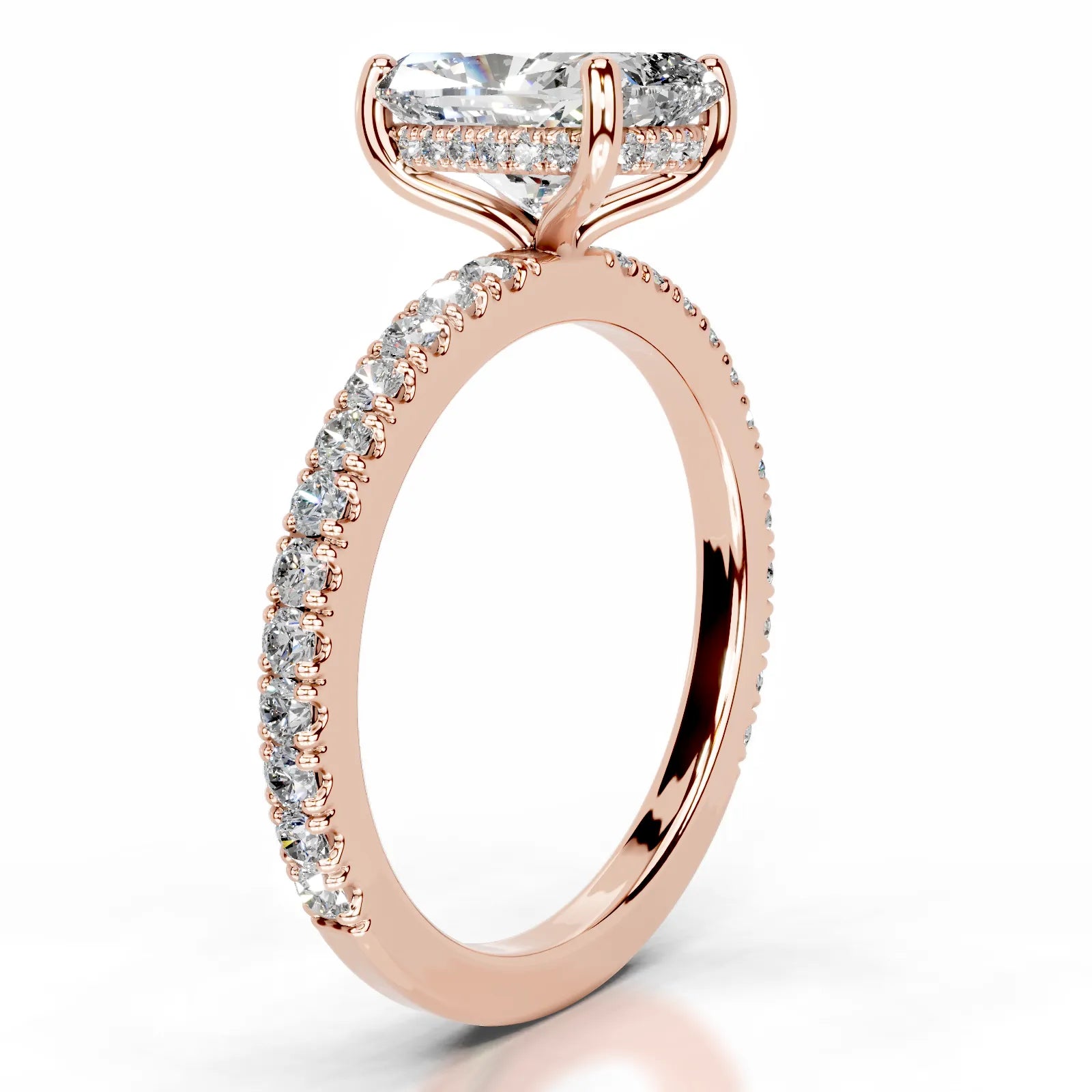 Lucy Lab Grown Diamond Ring Elongated Cushion -14K Rose Gold