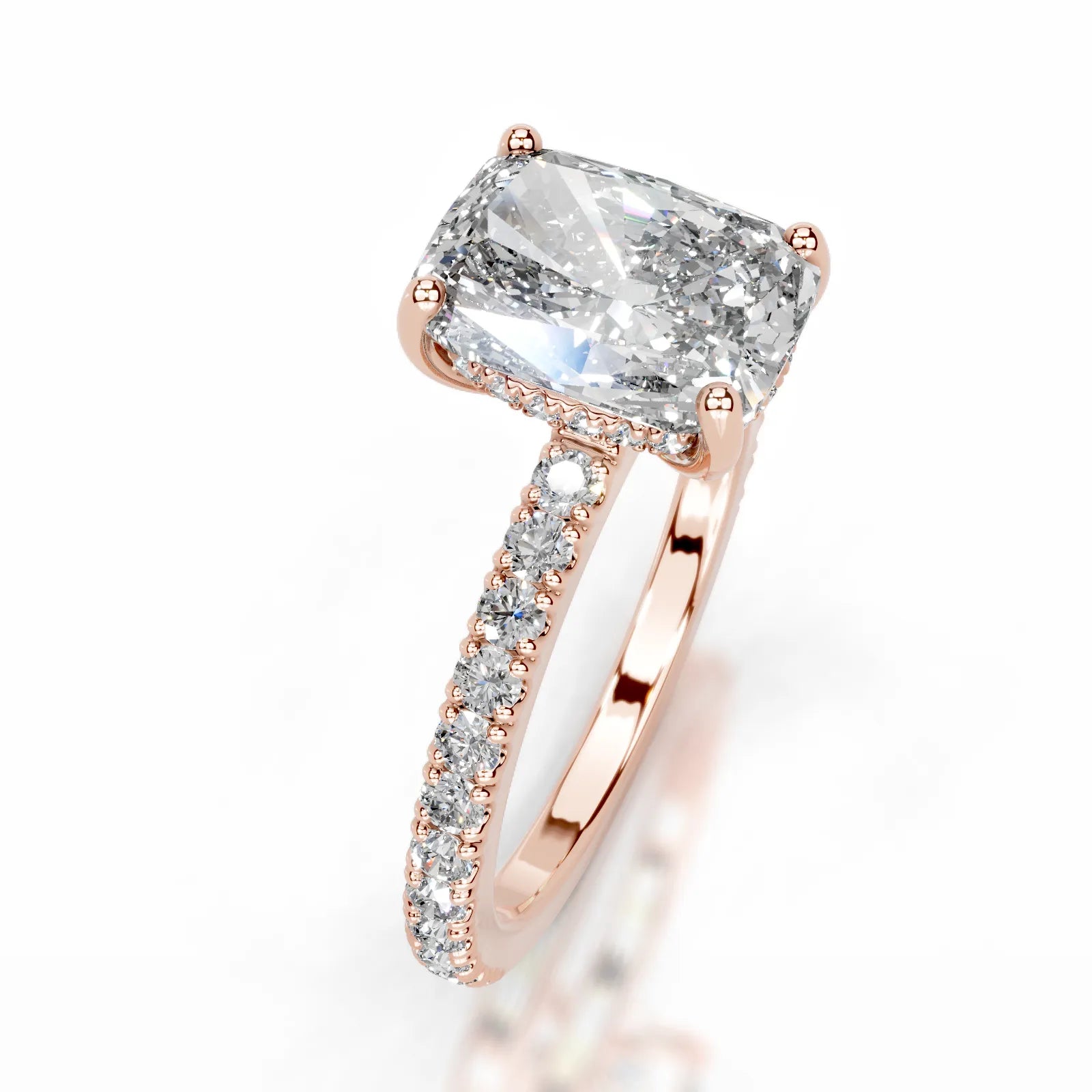 Lucy Lab Grown Diamond Ring Elongated Cushion -14K Rose Gold