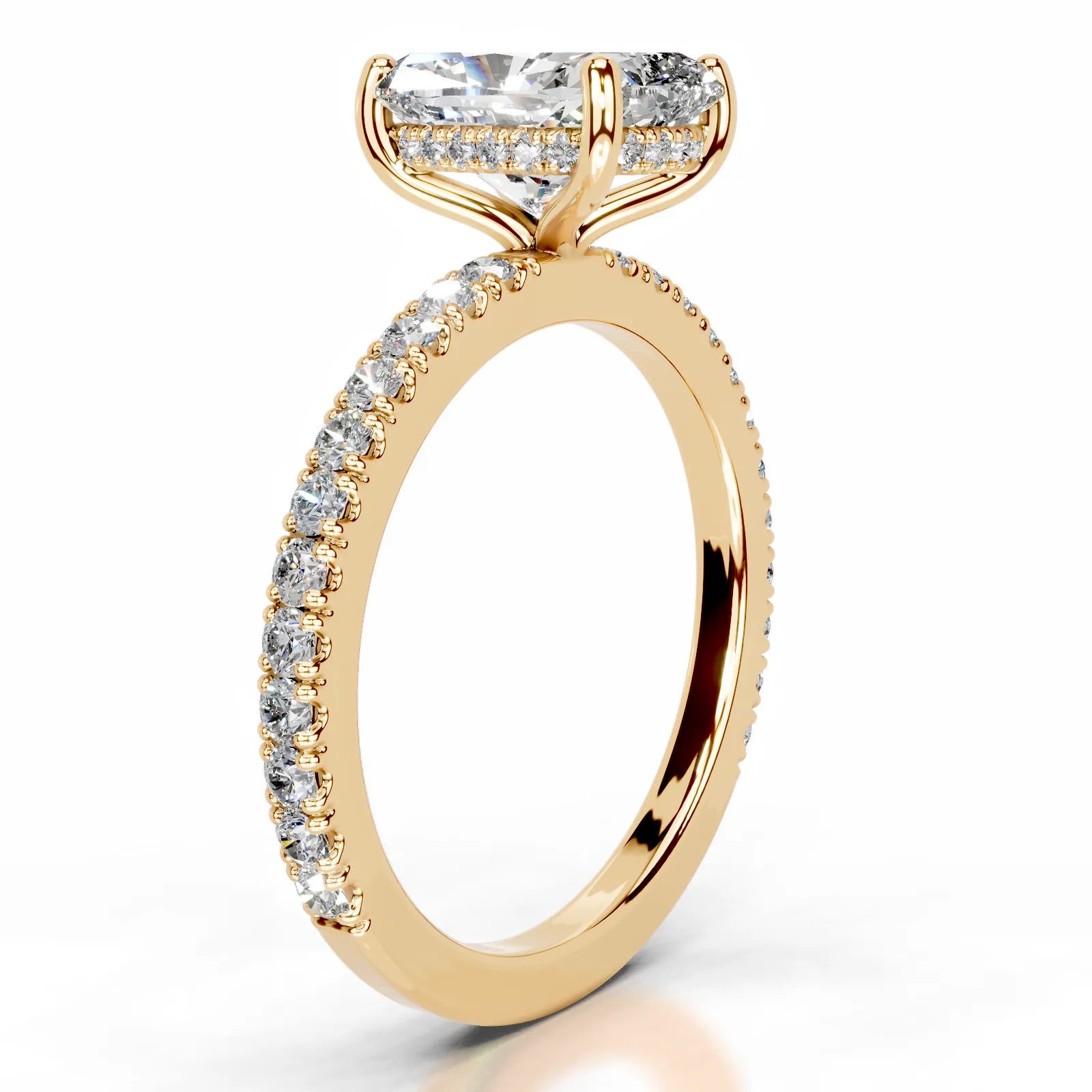 Lucy Lab Grown Diamond Ring Elongated Cushion -18K Yellow Gold