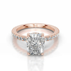 Lucy Lab Grown Diamond Ring Elongated Cushion -14K Rose Gold