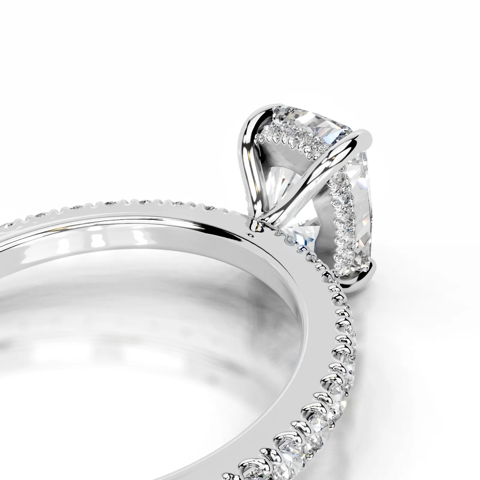 Lucy Lab Grown Diamond Ring Elongated Cushion -14K White Gold