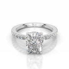 Lucy Lab Grown Diamond Ring Elongated Cushion -14K White Gold