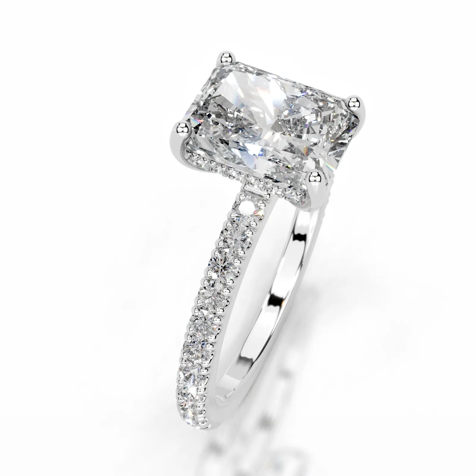 Lucy Lab Grown Diamond Ring Elongated Radiant -14K White Gold