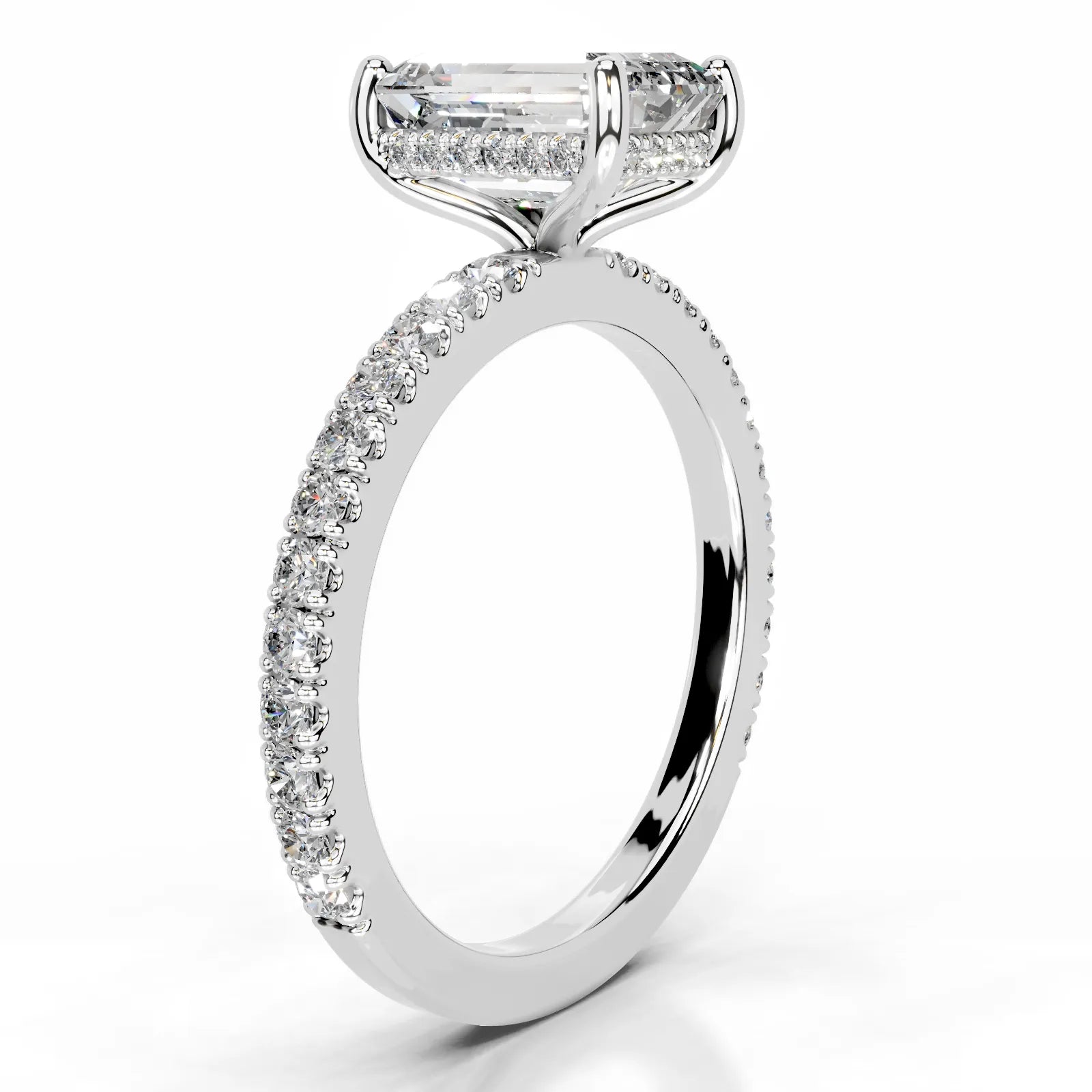 Lucy Lab Grown Diamond Ring Emerald -14K White Gold