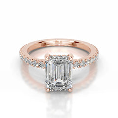 Lucy Lab Grown Diamond Ring Emerald -14K Rose Gold
