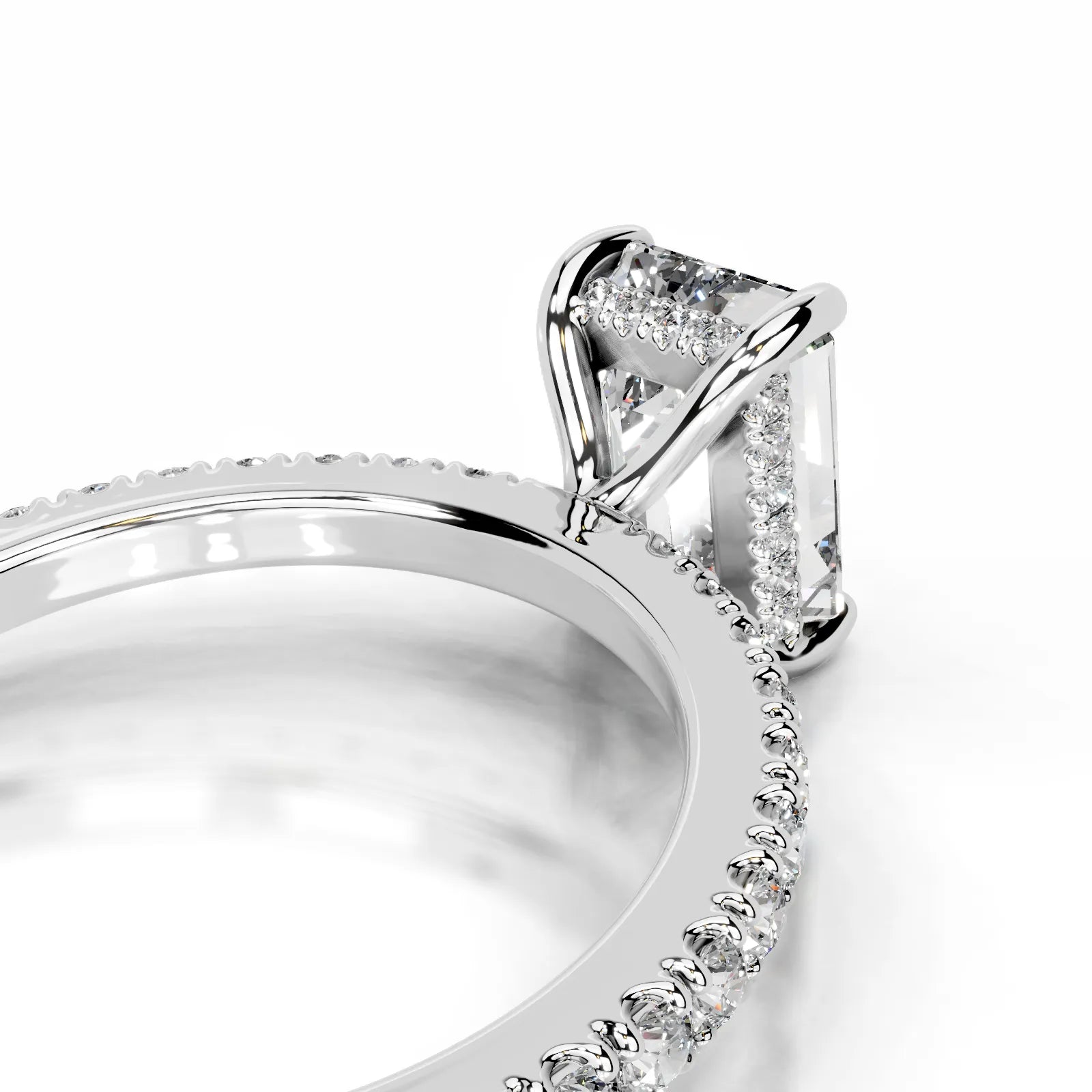 Lucy Lab Grown Diamond Ring Emerald -14K White Gold