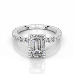 Lucy Lab Grown Diamond Ring Emerald -14K White Gold