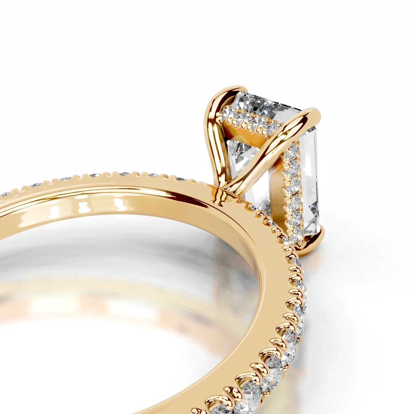 Lucy Lab Grown Diamond Ring Emerald -18K Yellow Gold