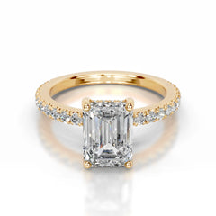 Lucy Lab Grown Diamond Ring Emerald -18K Yellow Gold