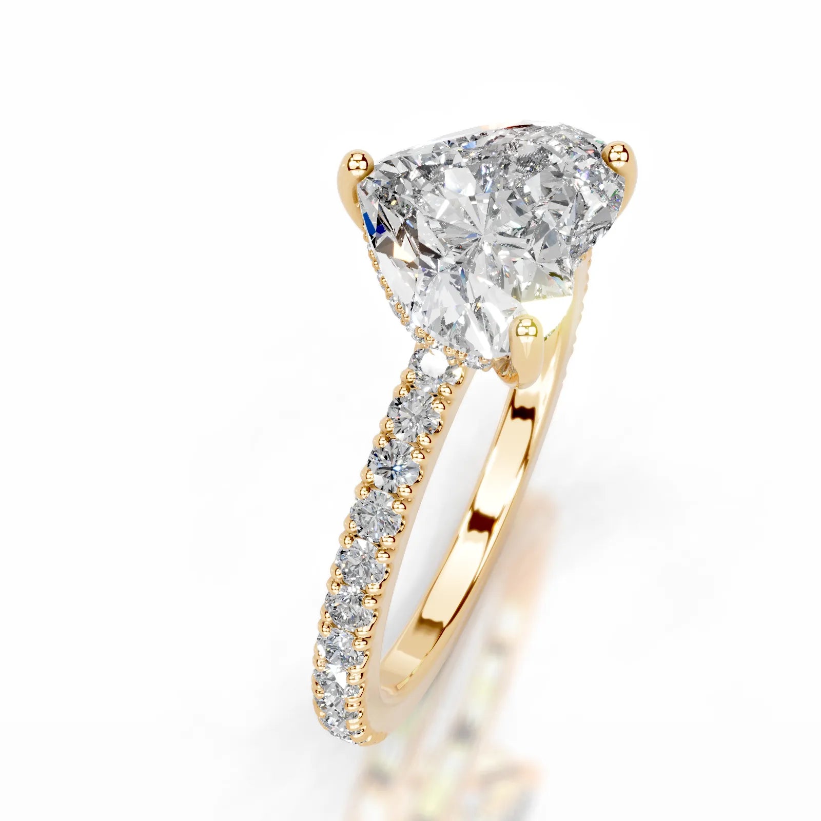 Lucy Lab Grown Diamond Ring Heart -18K Yellow Gold