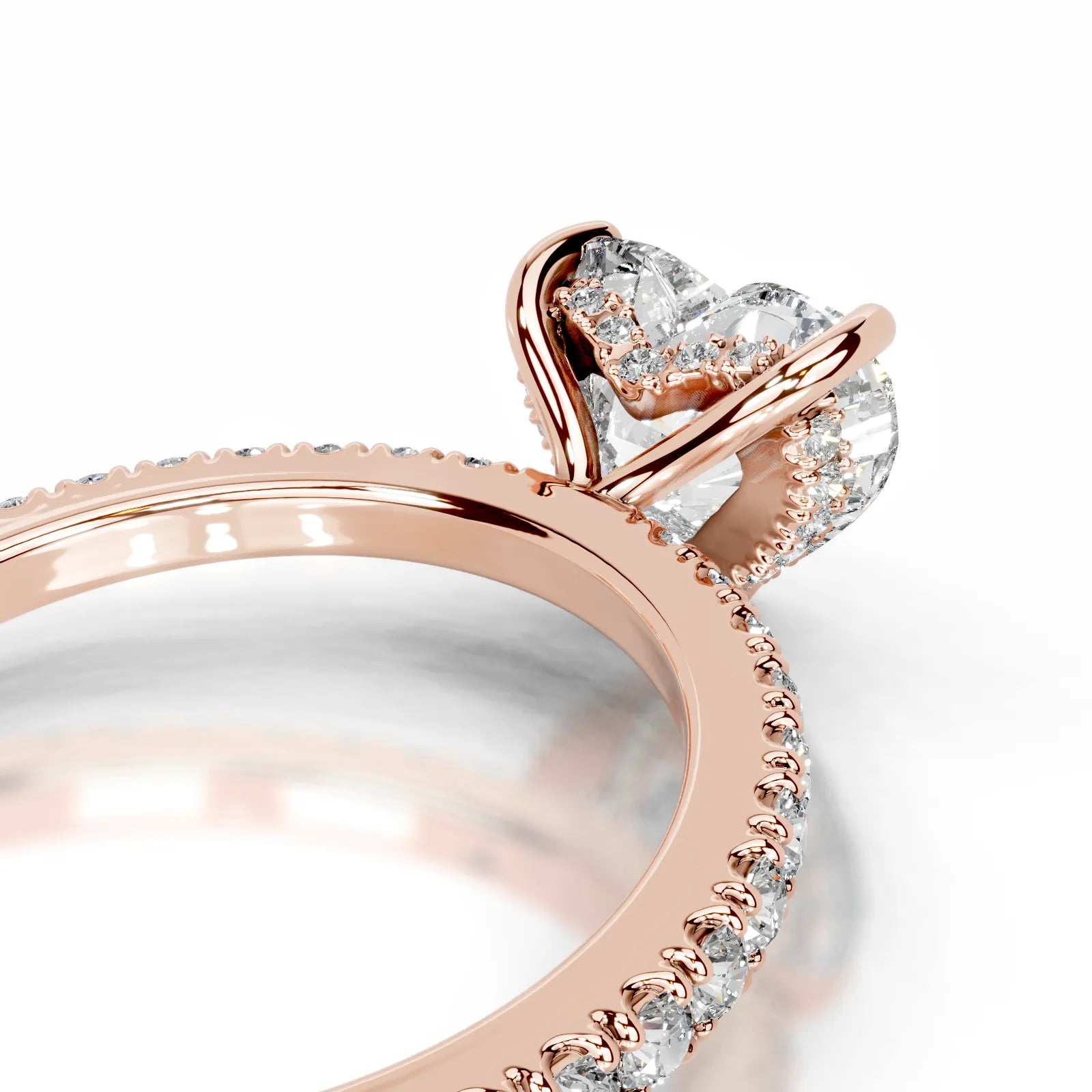 Lucy Lab Grown Diamond Ring Heart -14K Rose Gold