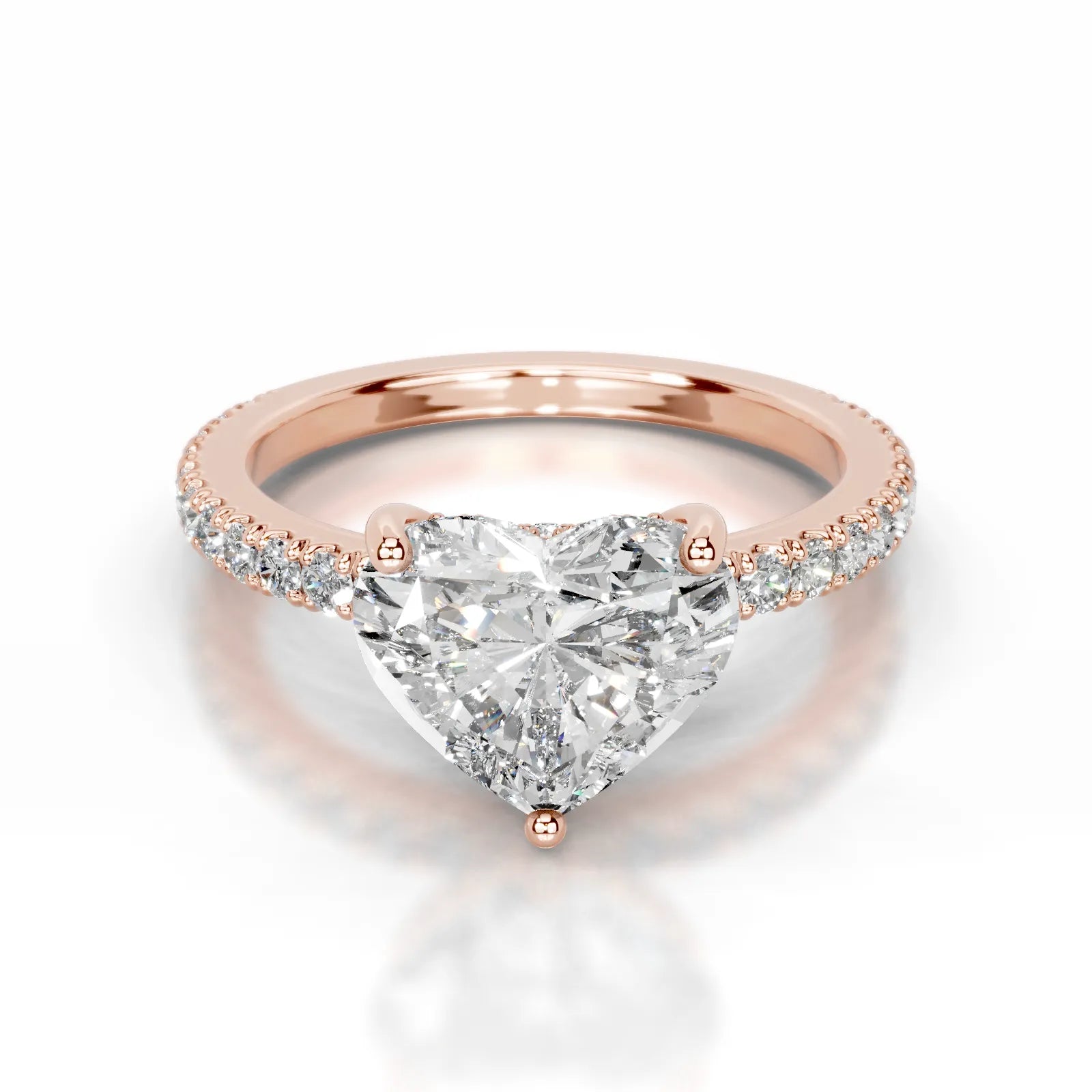 Lucy Lab Grown Diamond Ring Heart -14K Rose Gold