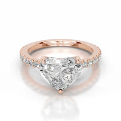 Lucy Lab Grown Diamond Ring Heart -14K Rose Gold