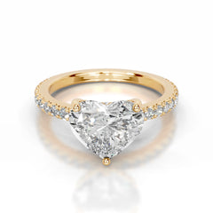 Lucy Lab Grown Diamond Ring Heart -18K Yellow Gold