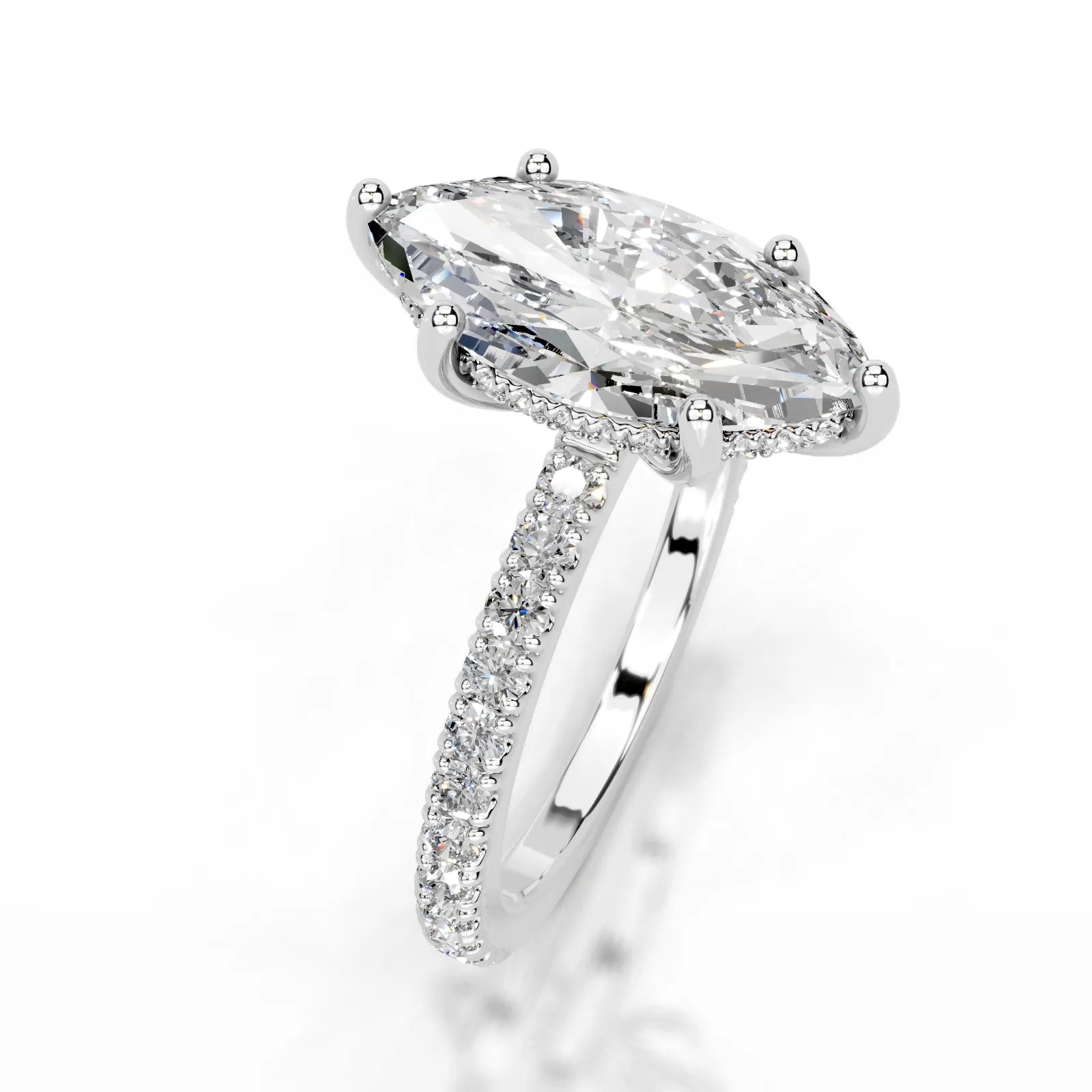 Lucy Lab Grown Diamond Ring Marquise -14K White Gold (RTS)