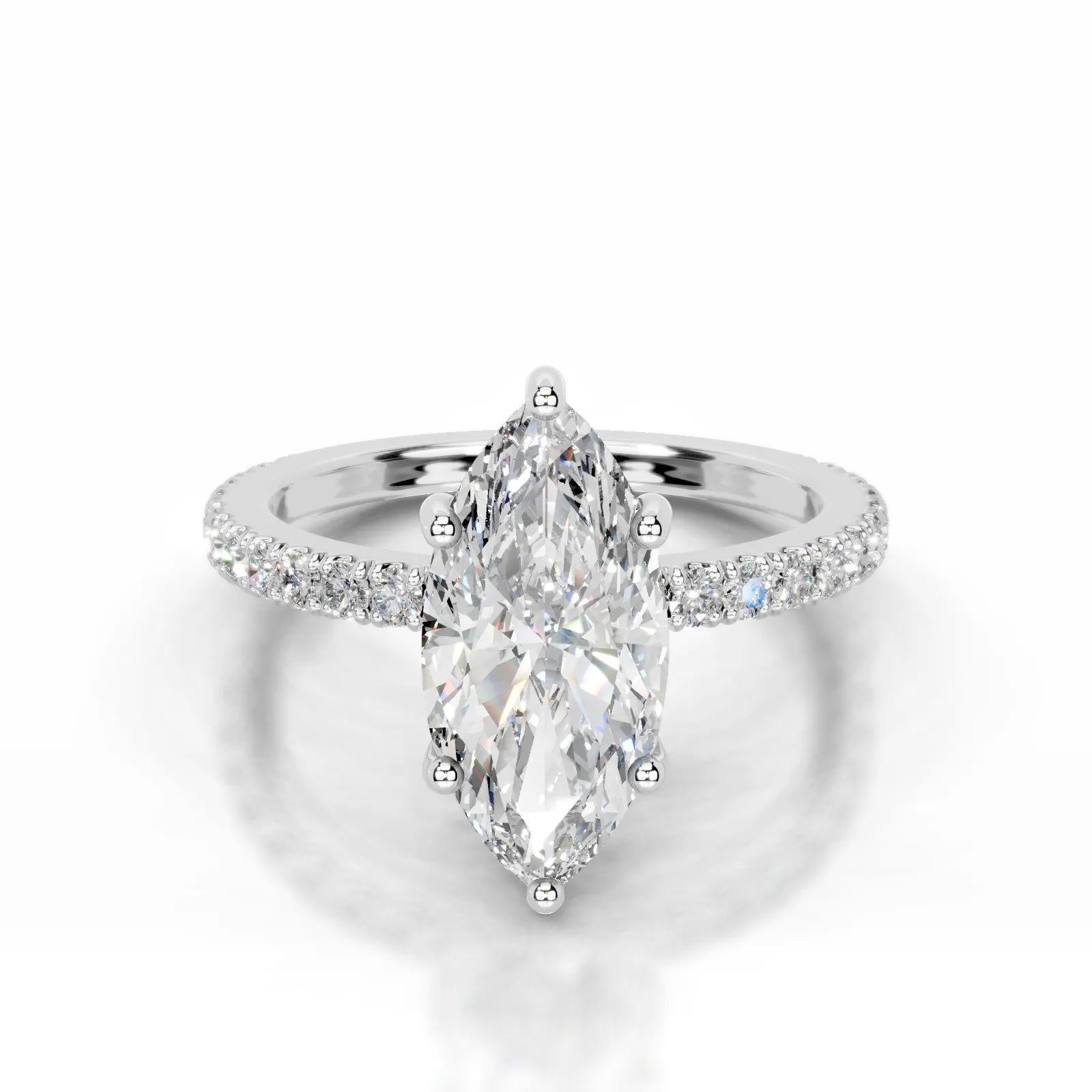 Lucy Lab Grown Diamond Ring Marquise -14K White Gold (RTS)