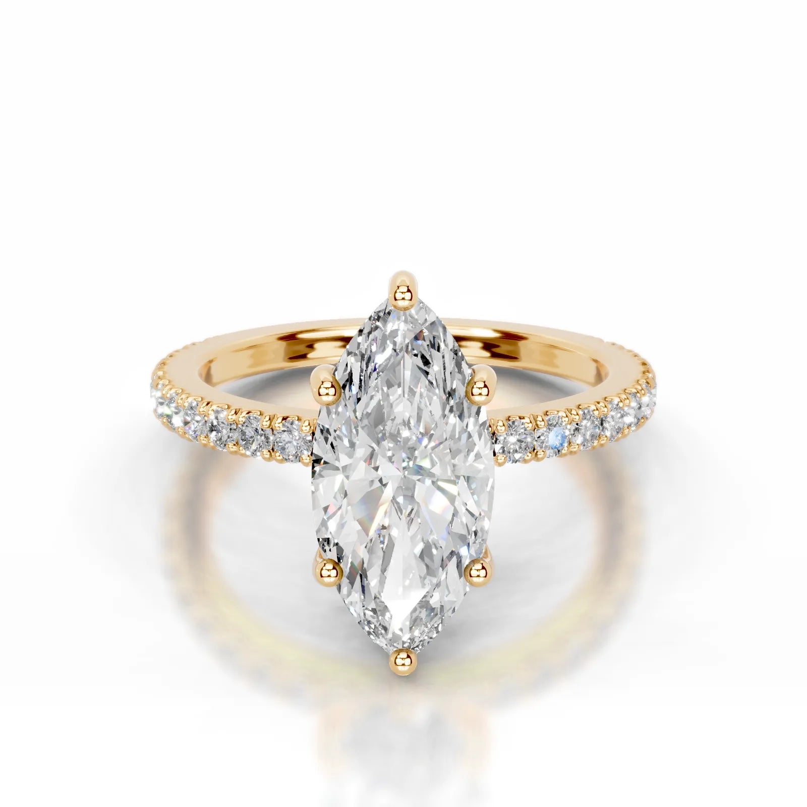 Lucy Lab Grown Diamond Ring Marquise -18K Yellow Gold