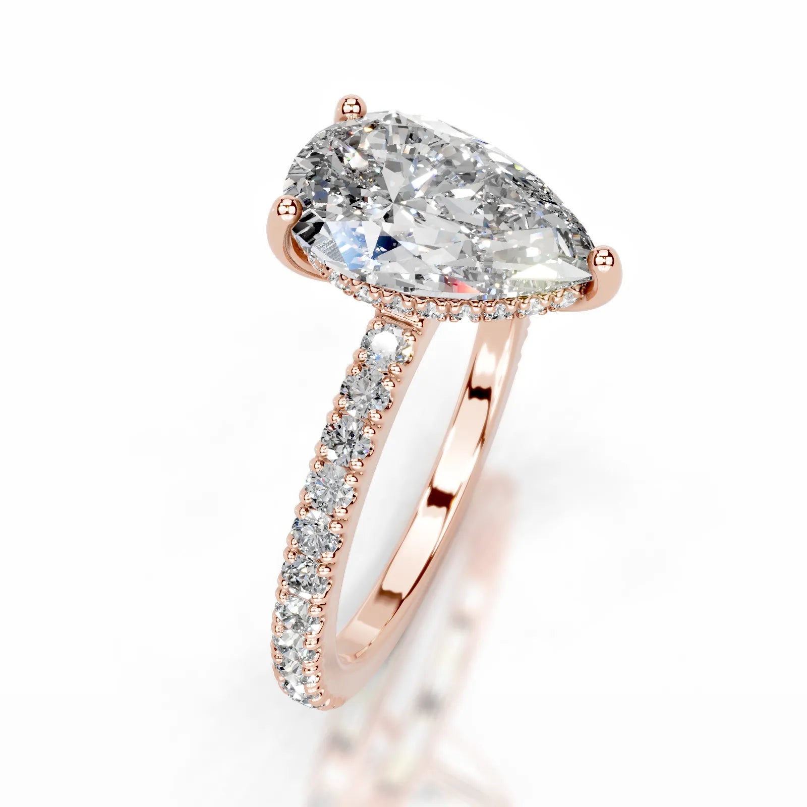 Lucy Lab Grown Diamond Ring Pear -14K Rose Gold