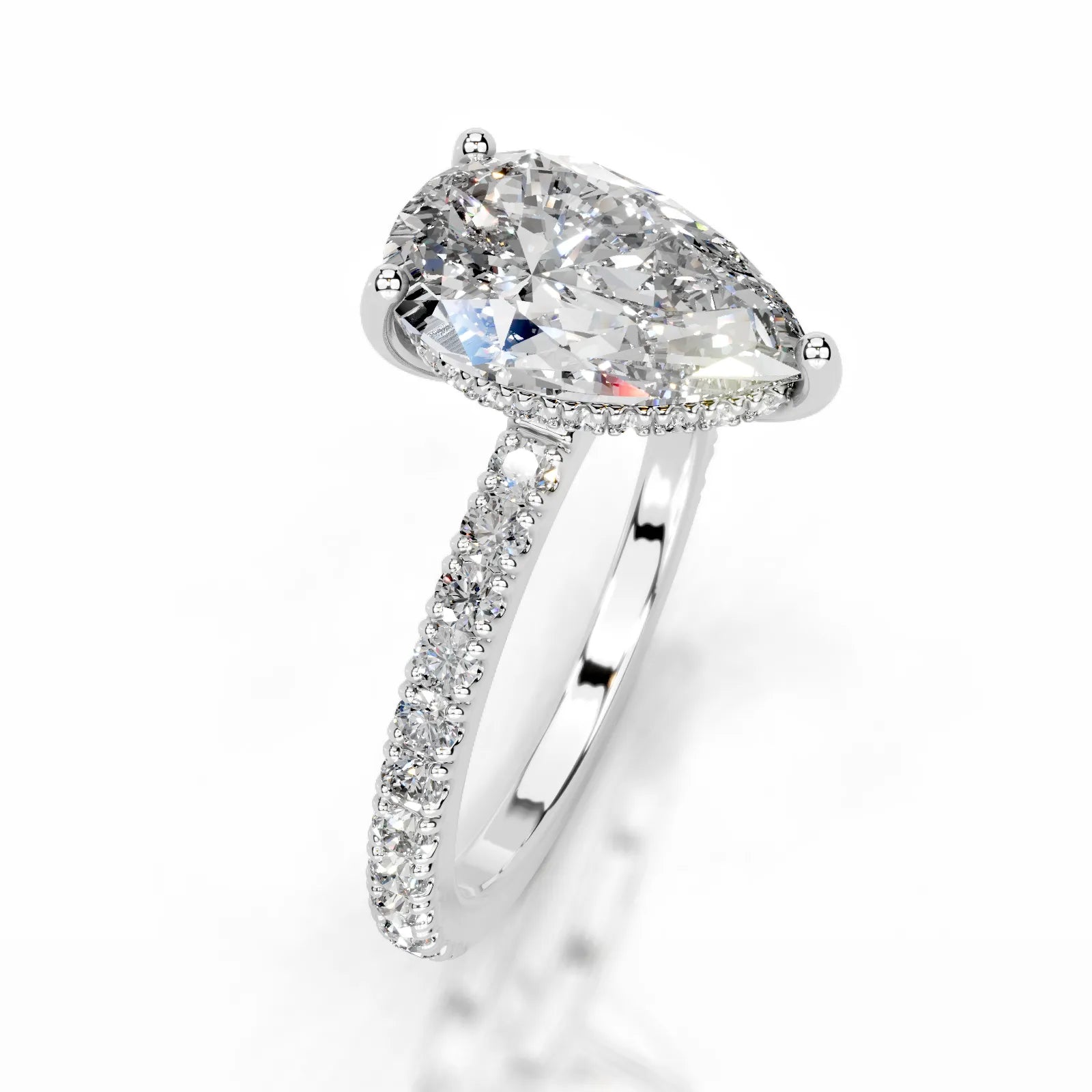 Lucy Lab Grown Diamond Ring Pear -14K White Gold