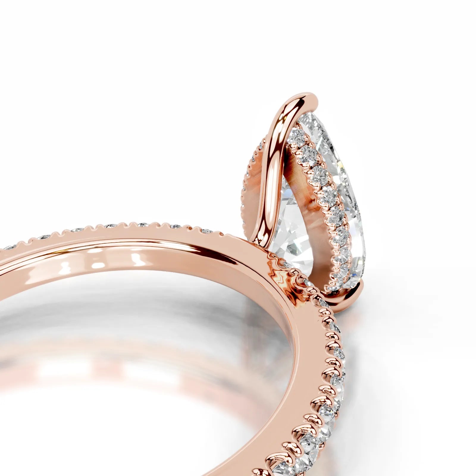 Lucy Lab Grown Diamond Ring Pear -14K Rose Gold
