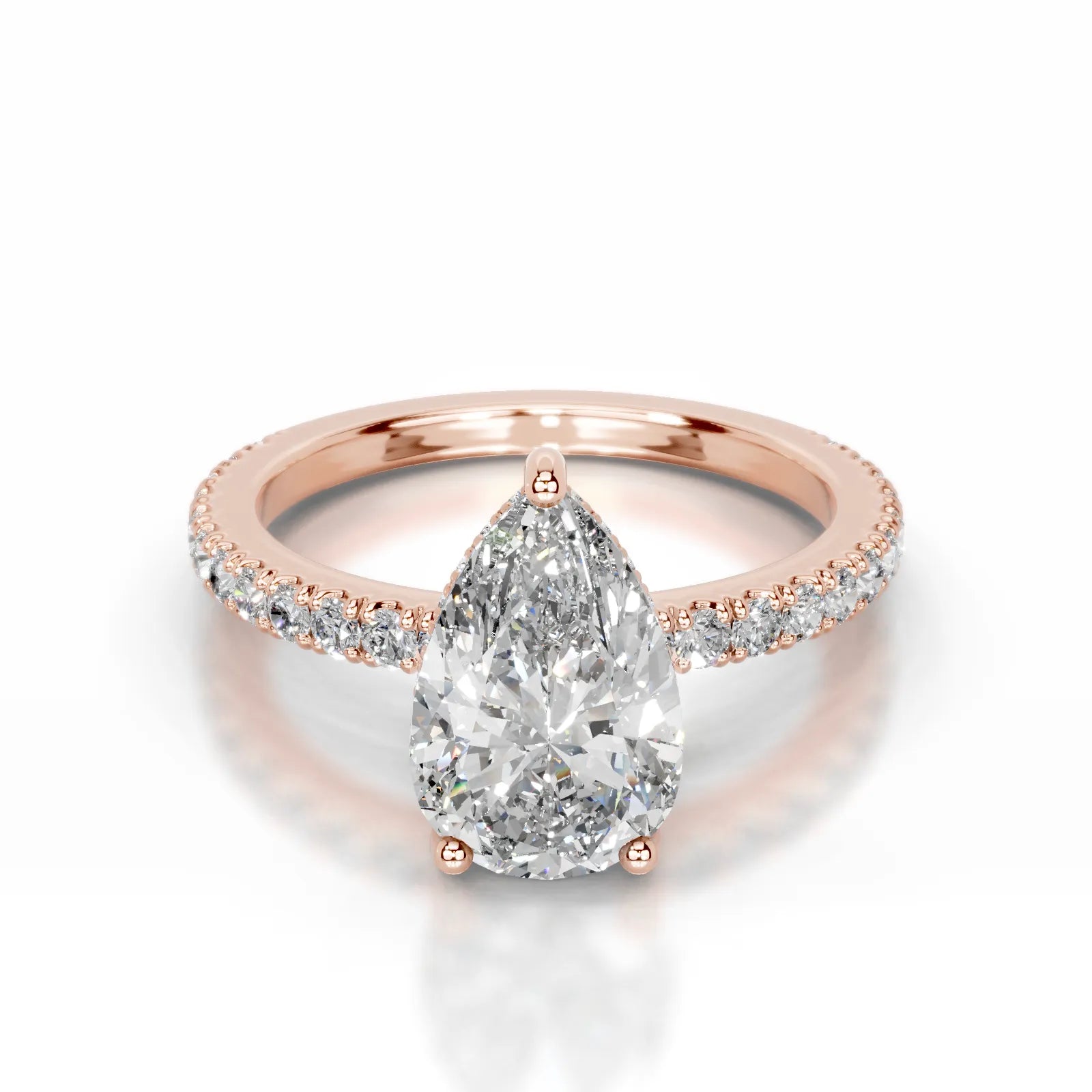 Lucy Lab Grown Diamond Ring Pear -14K Rose Gold