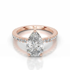 Lucy Lab Grown Diamond Ring Pear -14K Rose Gold