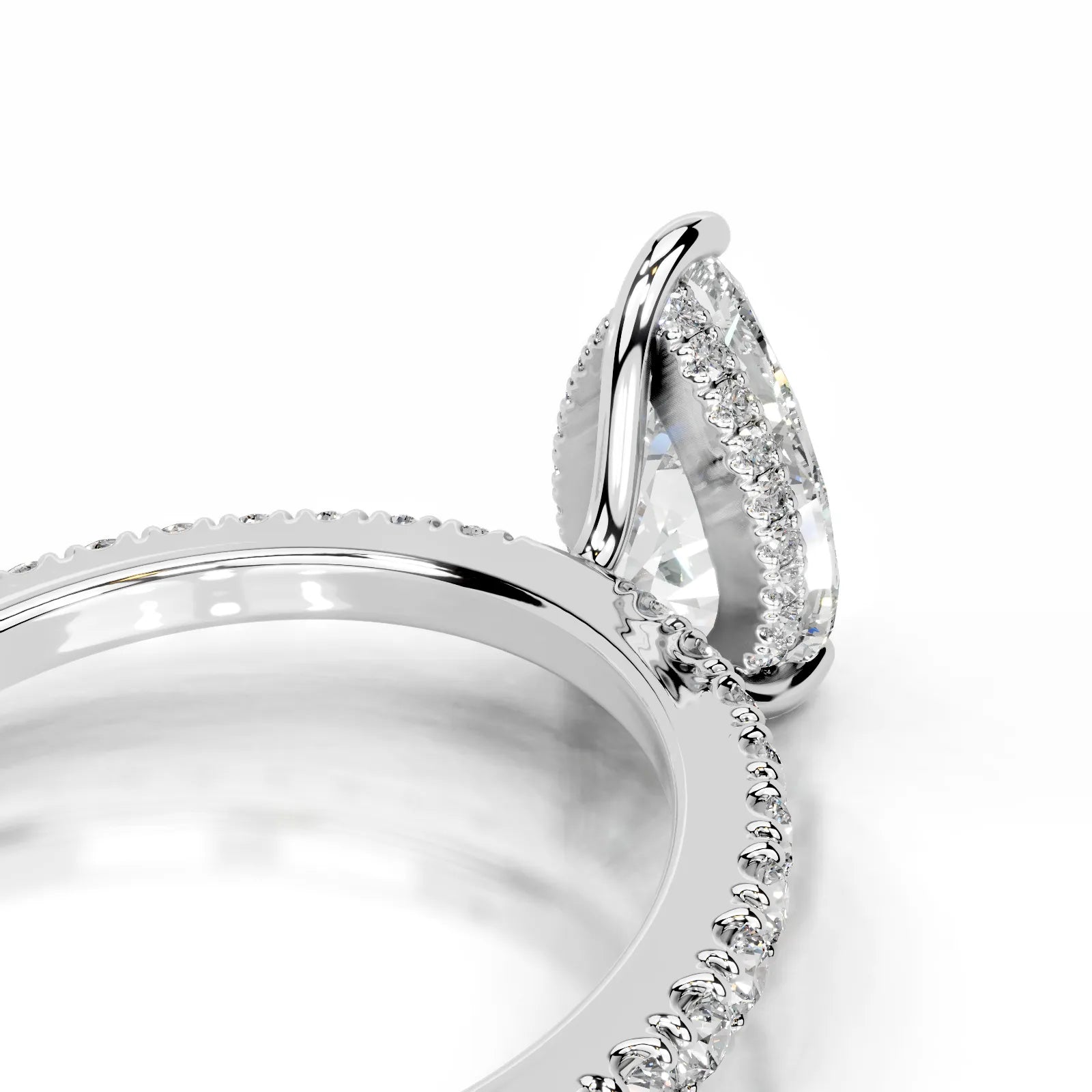 Lucy Lab Grown Diamond Ring Pear -14K White Gold