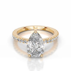 Lucy Lab Grown Diamond Ring Pear -18K Yellow Gold