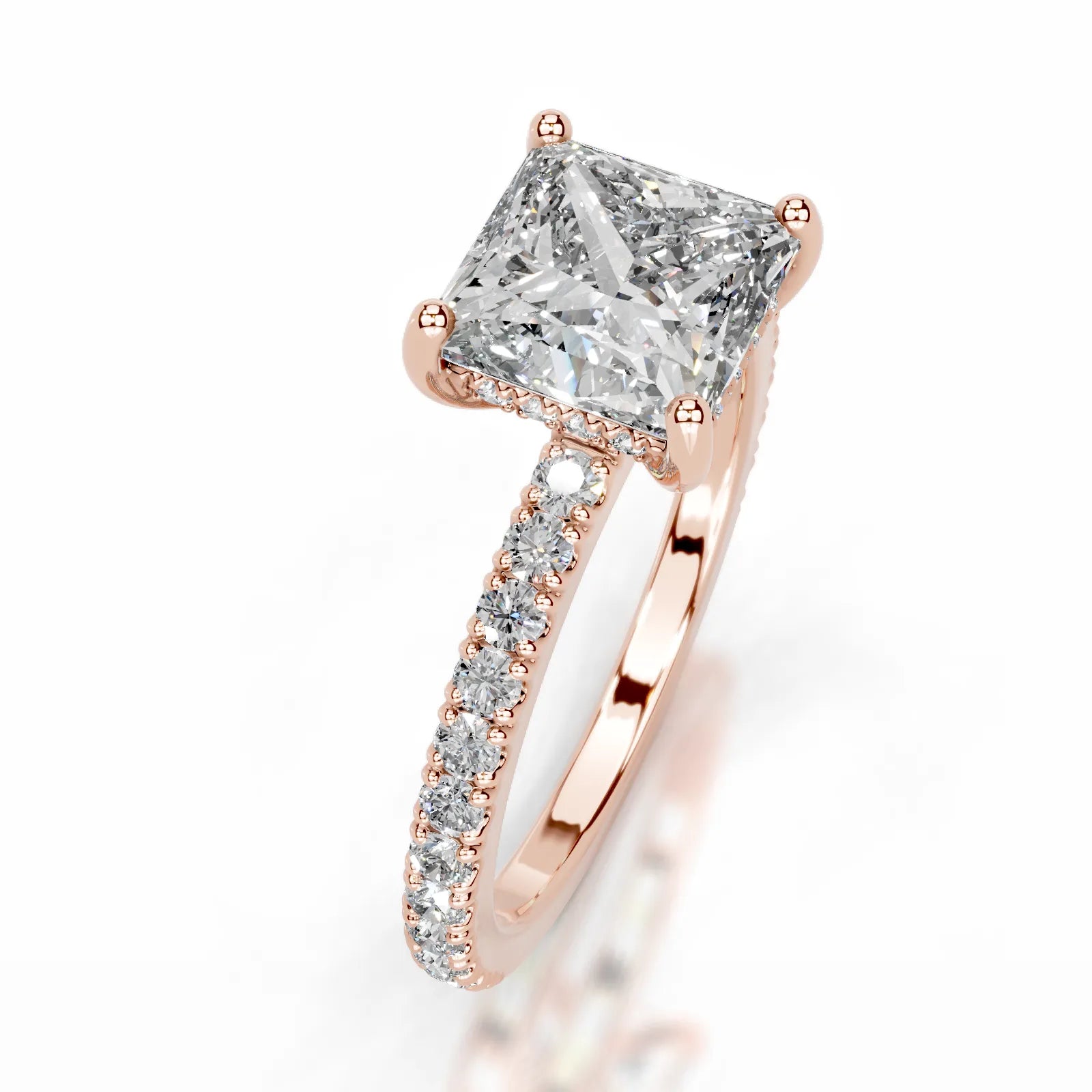 Lucy Lab Grown Diamond Ring Princess -14K Rose Gold