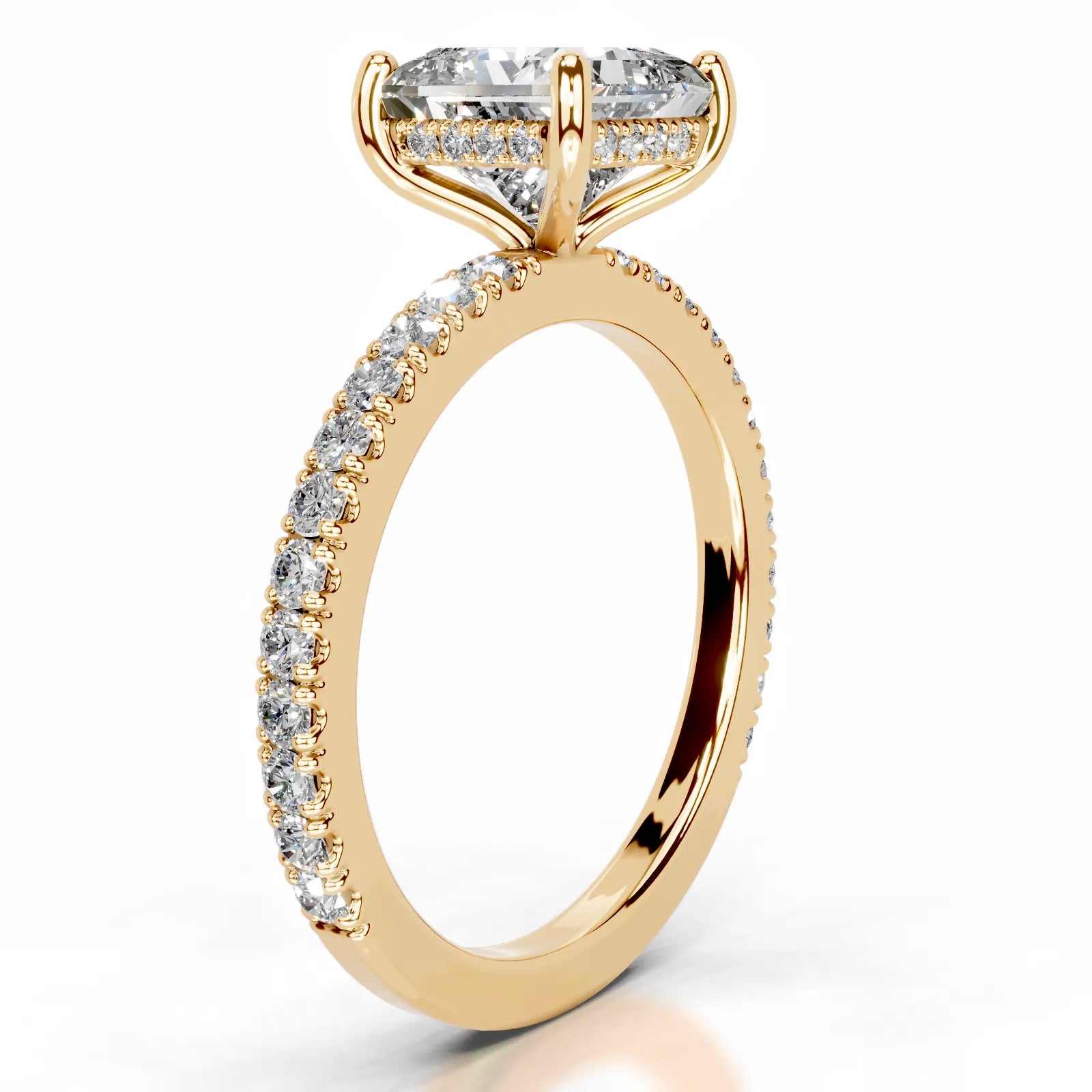 Lucy Lab Grown Diamond Ring Princess -18K Yellow Gold