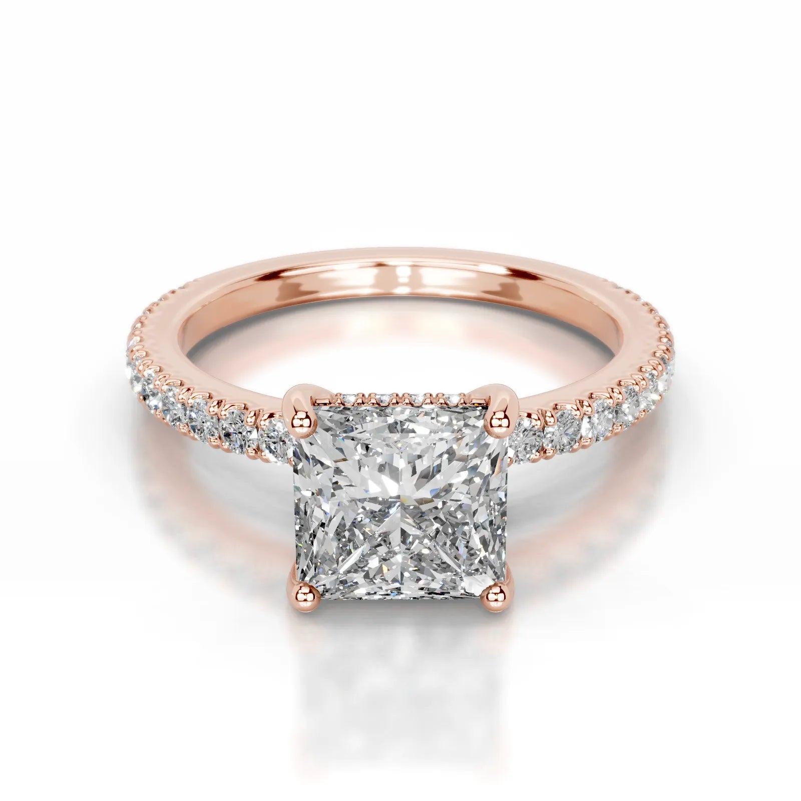 Lucy Lab Grown Diamond Ring Princess -14K Rose Gold