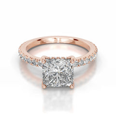 Lucy Lab Grown Diamond Ring Princess -14K Rose Gold