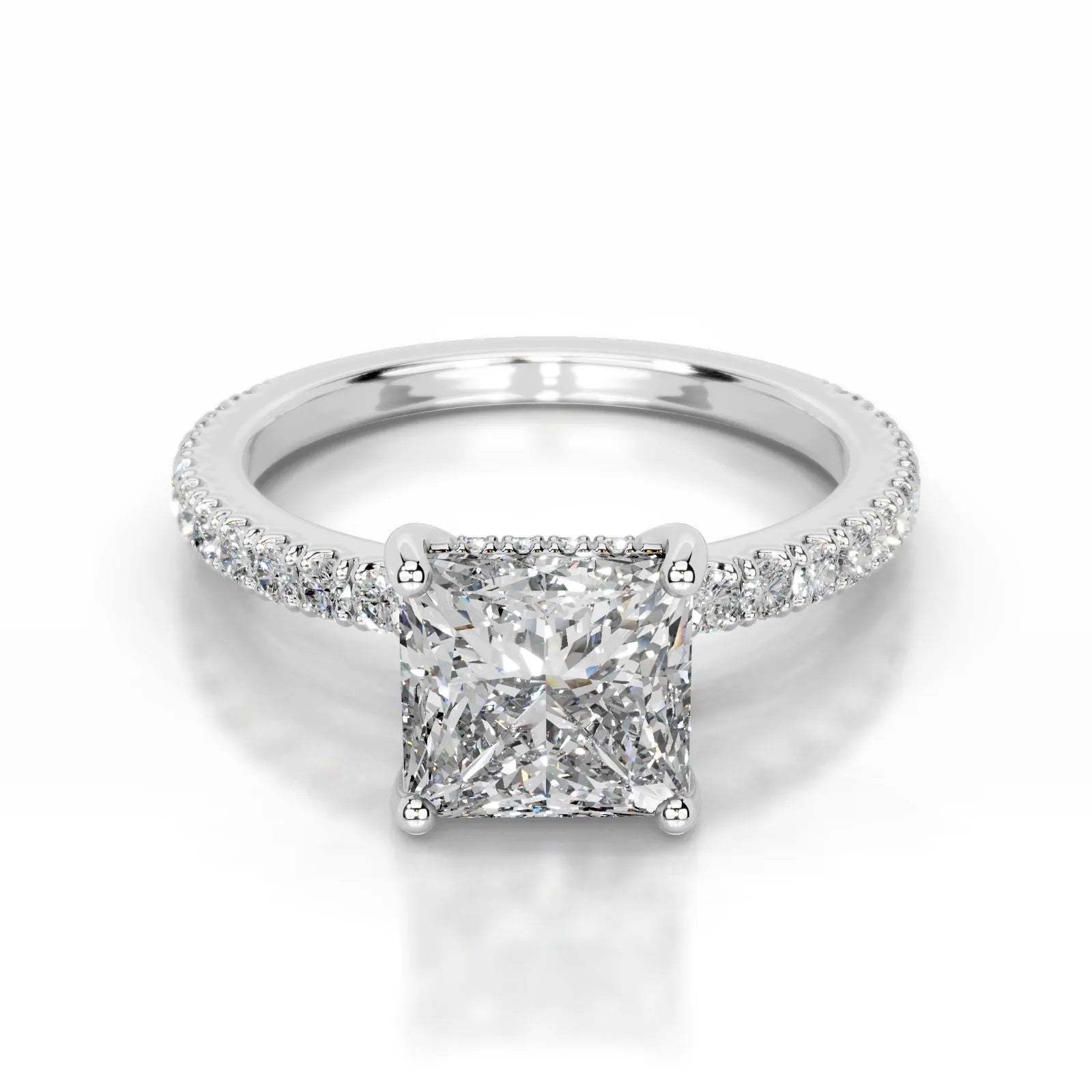 Lucy Lab Grown Diamond Ring Princess -14K White Gold