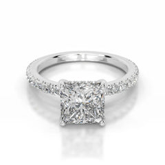 Lucy Lab Grown Diamond Ring Princess -14K White Gold