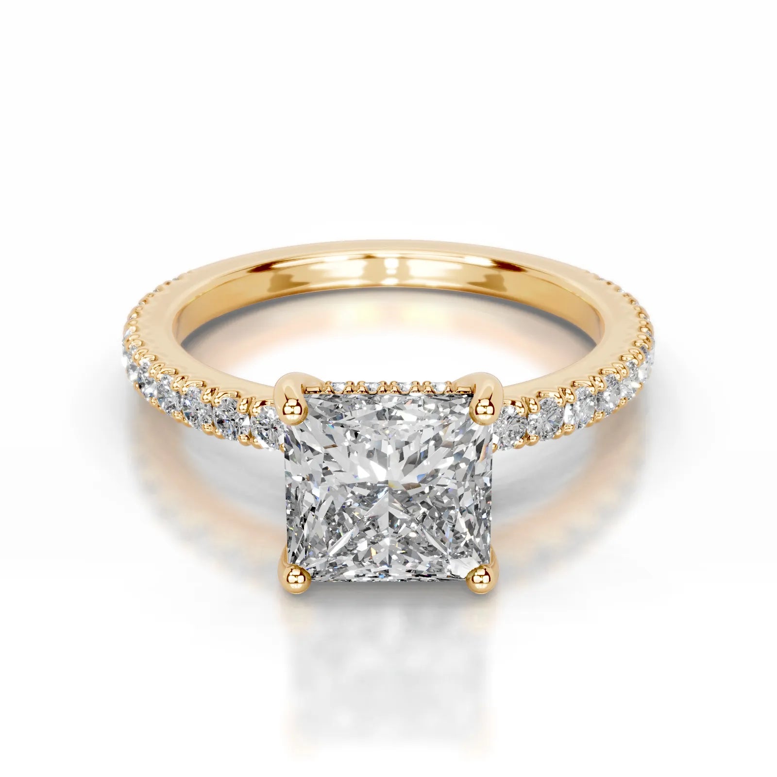 Lucy Lab Grown Diamond Ring Princess -18K Yellow Gold