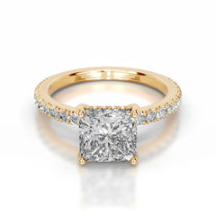 Lucy Lab Grown Diamond Ring Princess -18K Yellow Gold