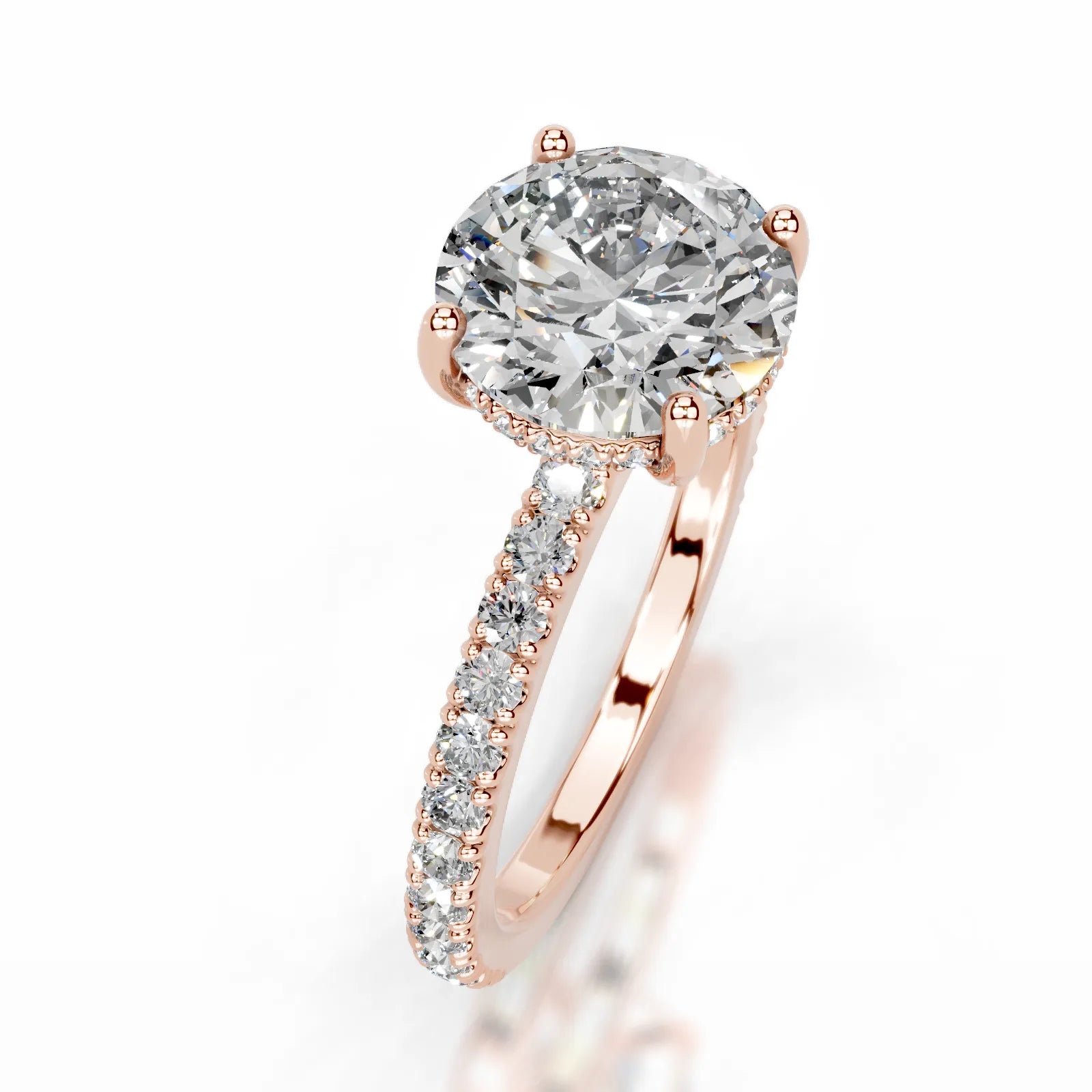 Lucy Lab Grown Diamond Ring Round -14K Rose Gold