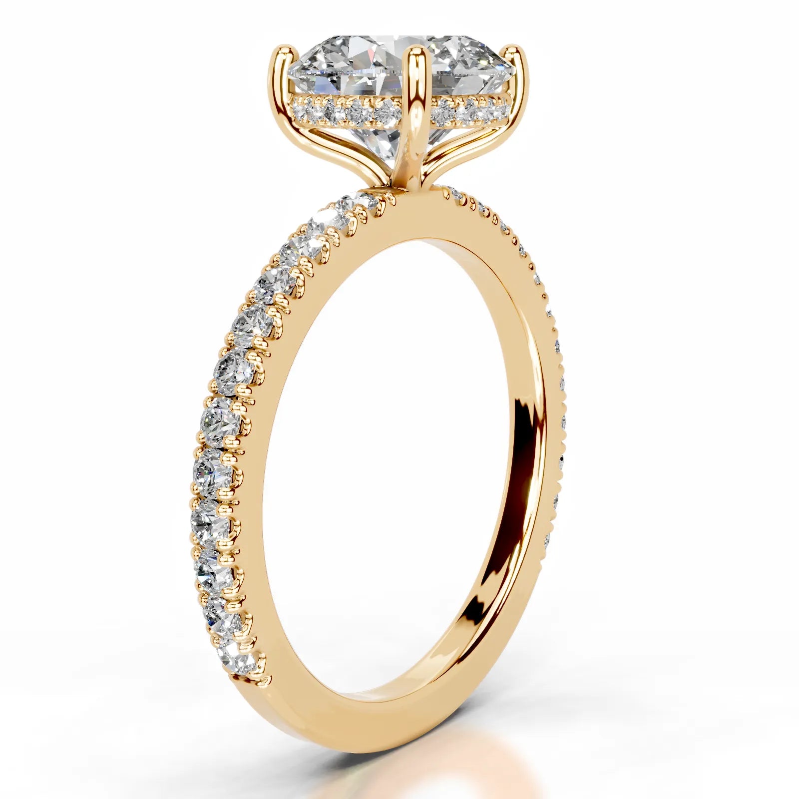 Lucy Lab Grown Diamond Ring Round -18K Yellow Gold