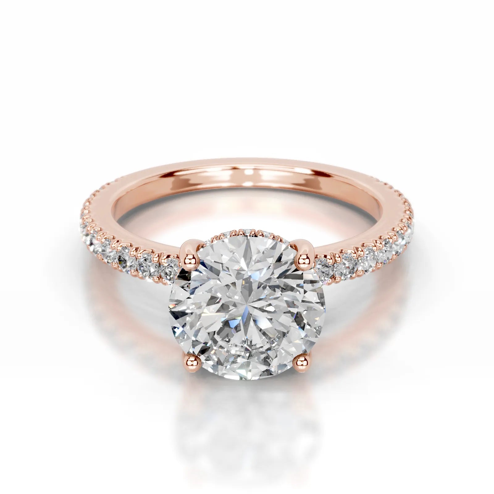 Lucy Lab Grown Diamond Ring Round -14K Rose Gold