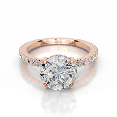 Lucy Lab Grown Diamond Ring Round -14K Rose Gold