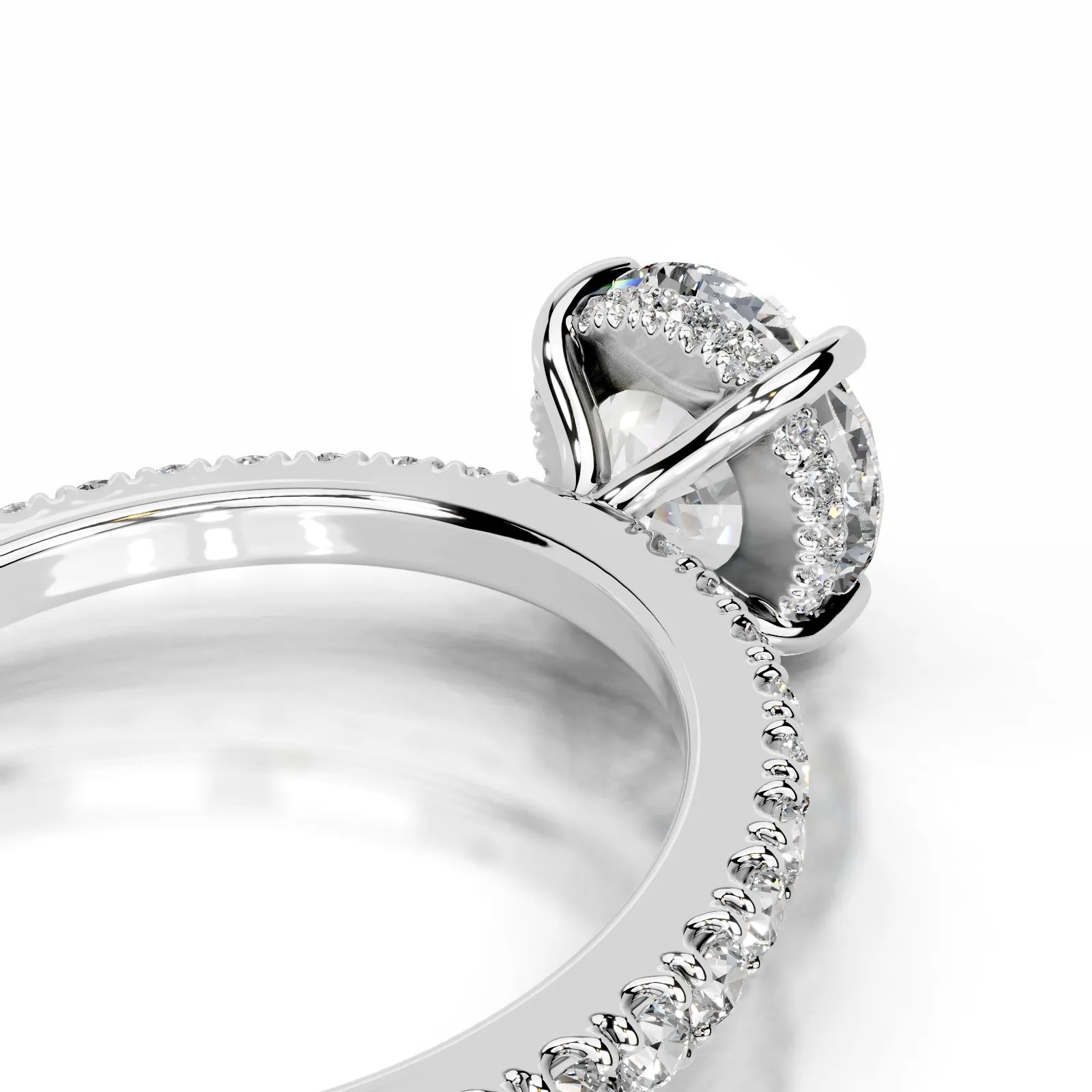 Lucy Lab Grown Diamond Ring Round -14K White Gold