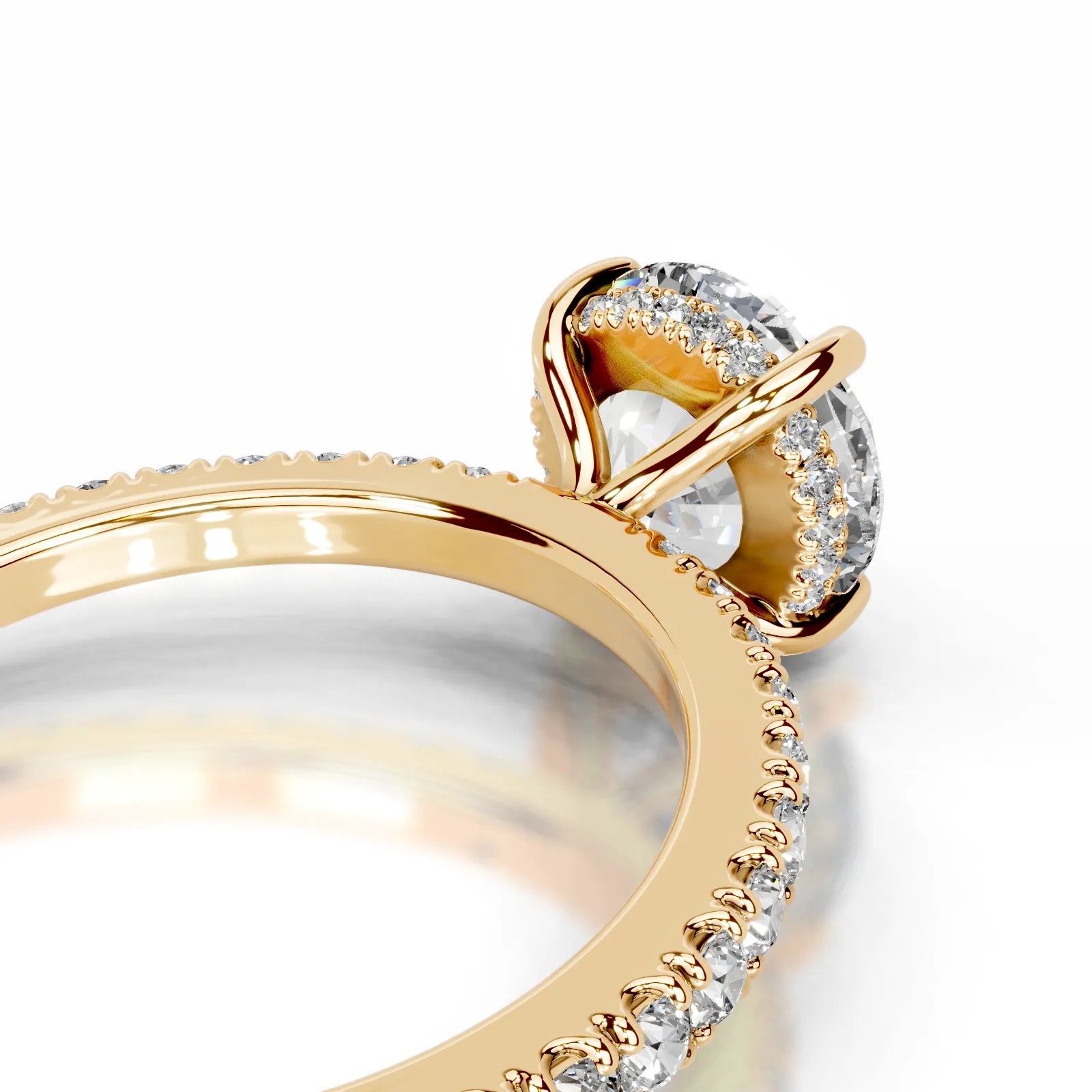 Lucy Lab Grown Diamond Ring Round -18K Yellow Gold
