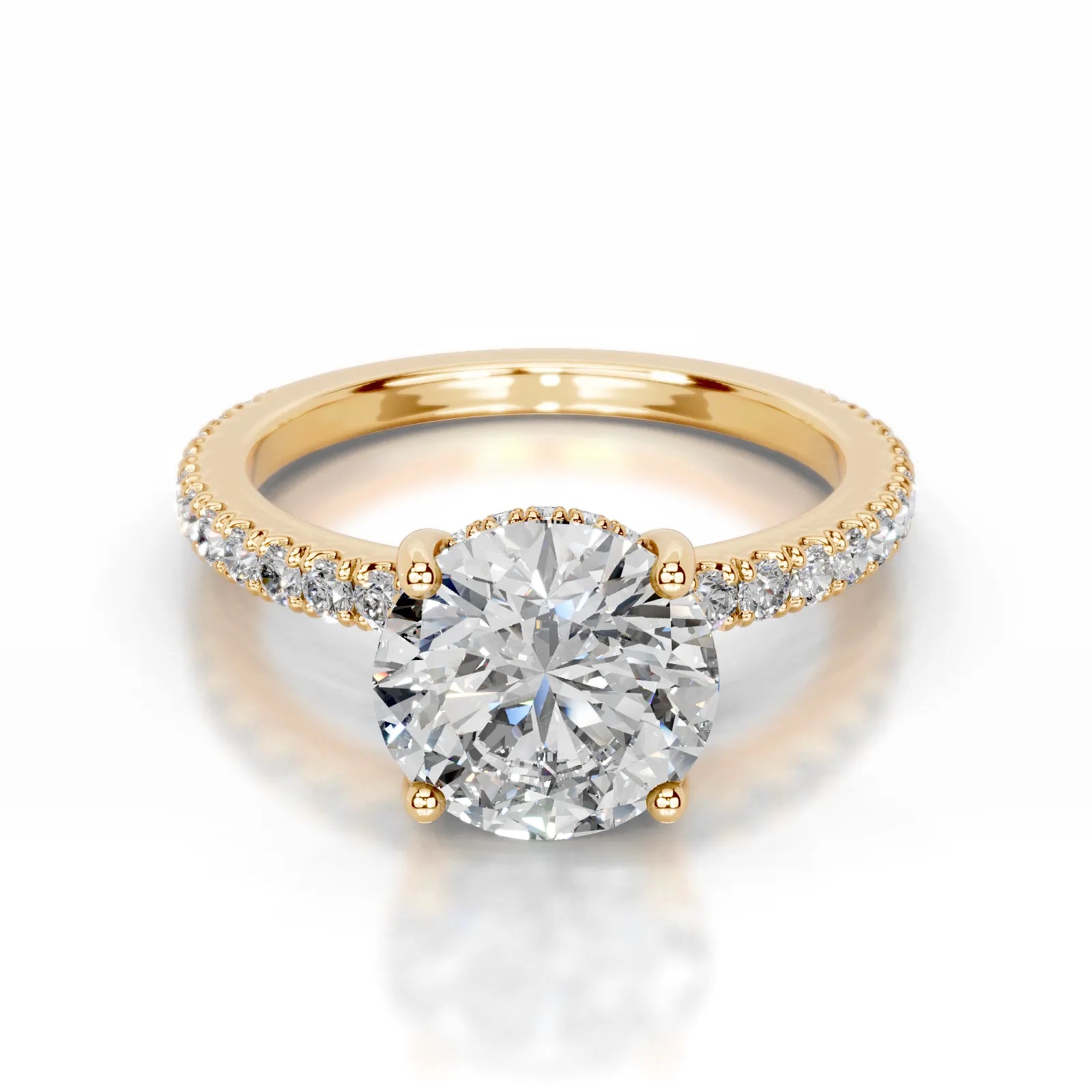 Lucy Lab Grown Diamond Ring Round -18K Yellow Gold