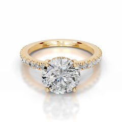 Lucy Lab Grown Diamond Ring Round -18K Yellow Gold