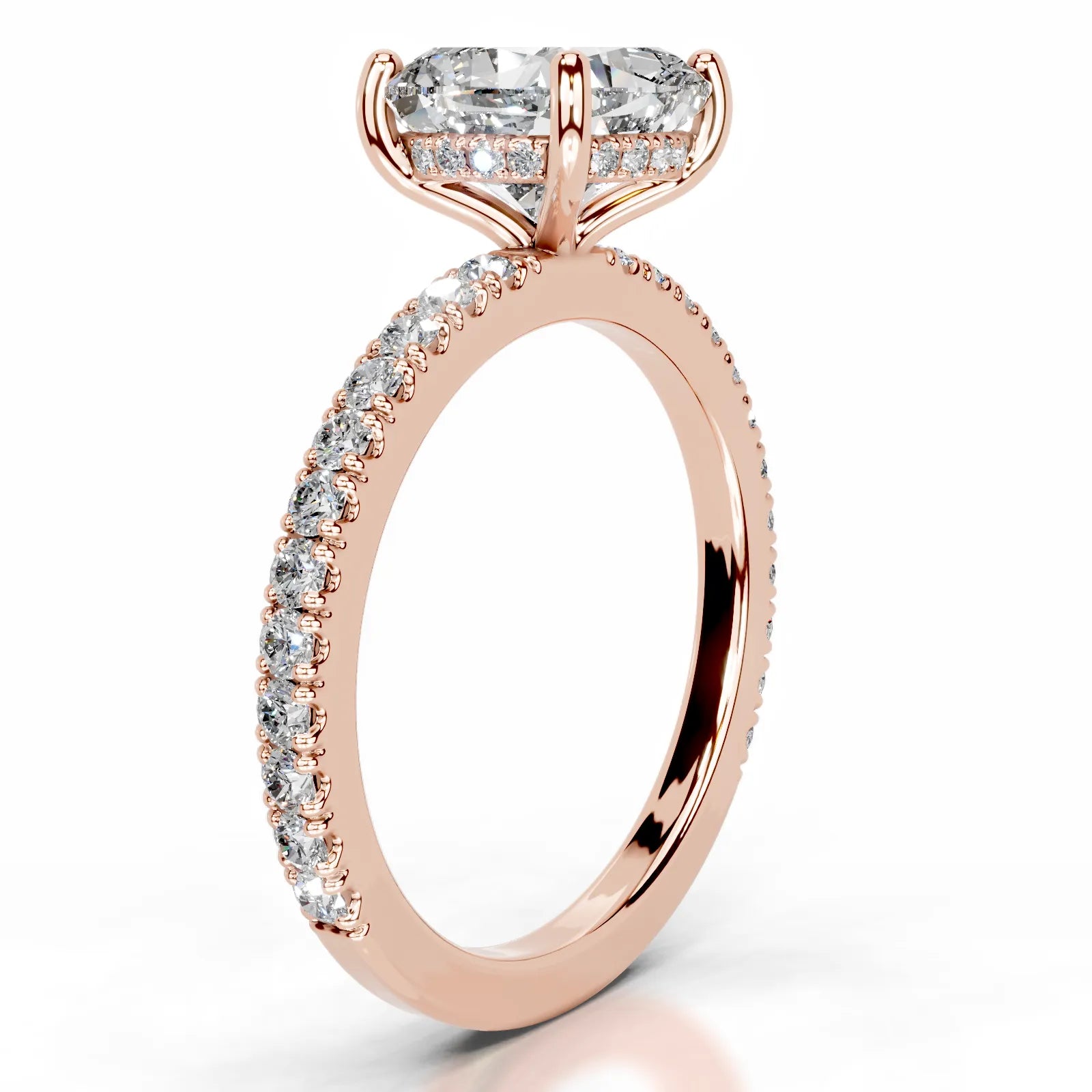 Lucy Lab Grown Diamond Ring Square Cushion -14K Rose Gold