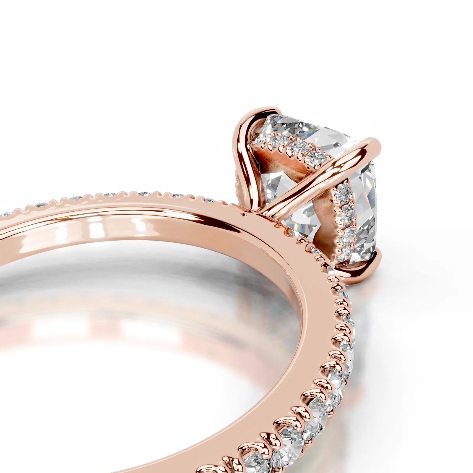 Lucy Lab Grown Diamond Ring Square Cushion -14K Rose Gold