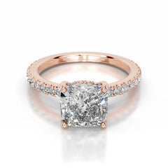 Lucy Lab Grown Diamond Ring Square Cushion -14K Rose Gold