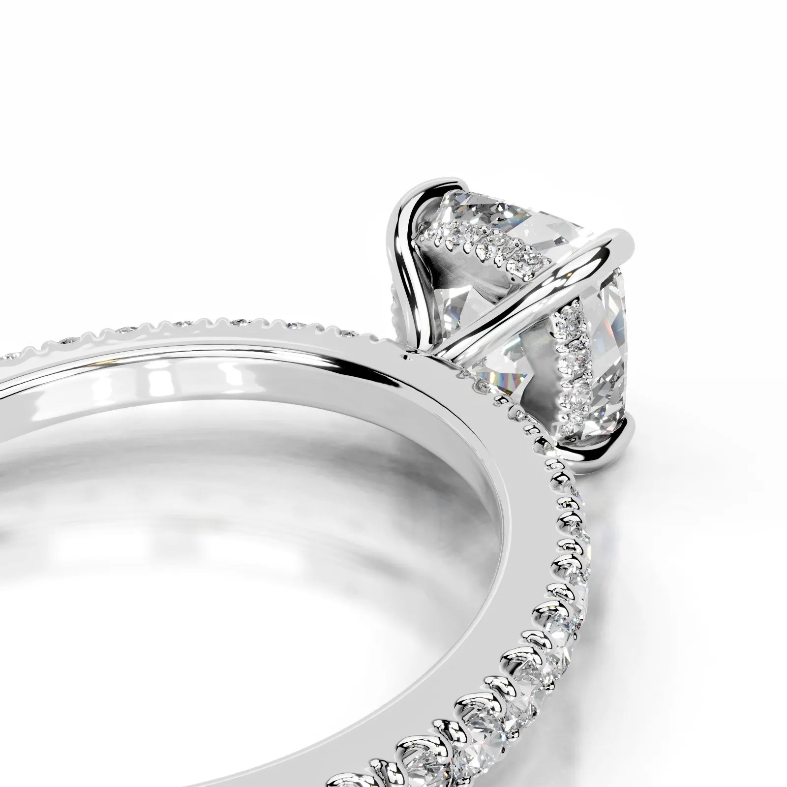 Lucy Lab Grown Diamond Ring Square Cushion -14K White Gold