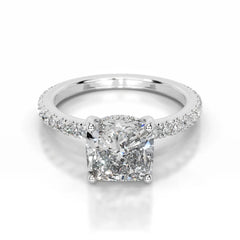 Lucy Lab Grown Diamond Ring Square Cushion -14K White Gold