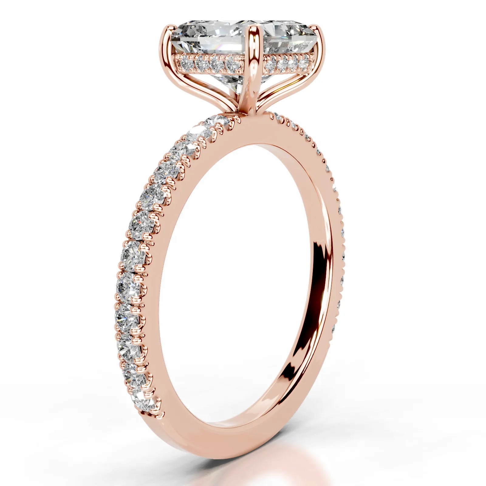 Lucy Lab Grown Diamond Ring Square Radiant -14K Rose Gold